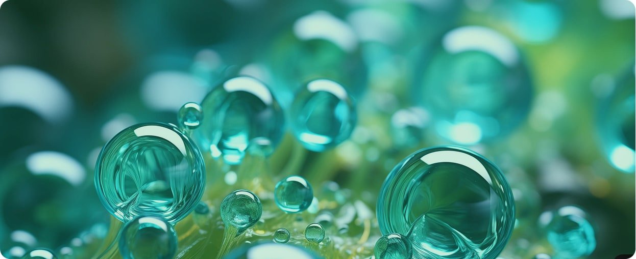 Substância com bolhas